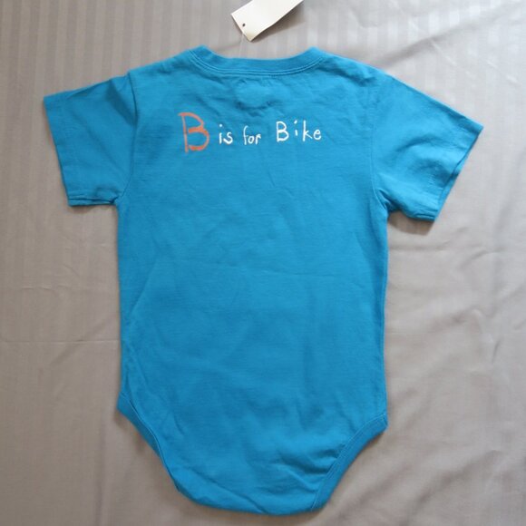 BabyGap Blue Onesie w/Bicycle-Bike on the Front  Sz 18-24 months  NWT - Picture 6 of 7